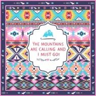 Navajo seamless colorful tribal pattern with quotes on labels N2