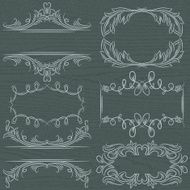 floral decorative borders ornamental rules dividers vector N4