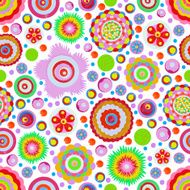 Seamless fantasy flower plant vector pattern cheer up background N9