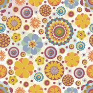 Seamless fantasy flower plant vector pattern cheer up background N10