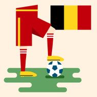 Belgium national soccer kit and flag