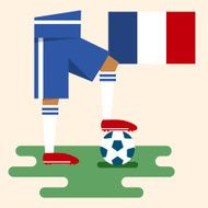 France national soccer kit and flag