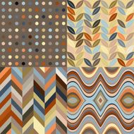 Set of Vector Retro Seamless Abstract Wavy Backgrounds N4