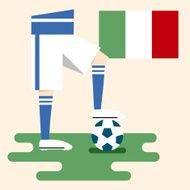 Italy national soccer kit and flag