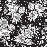 Seamless vintage pattern with decorative flowers N3