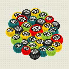 Pattern with strange floral balls