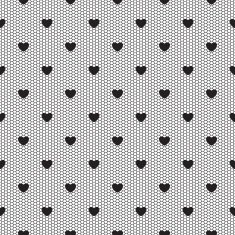 Seamless black lace pattern with hearts