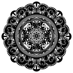 White and black tattoo vector design element