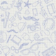 Seamless vector with hand drawn hipster gadgets N2