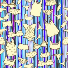 Vector hand drawn set with woman panties and underwear N3