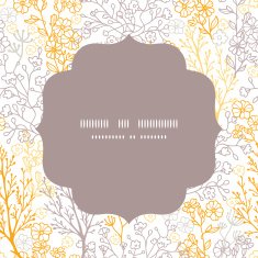 Vector magical floral circle frame seamless pattern background