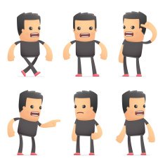 set of bad guy character in different poses N24