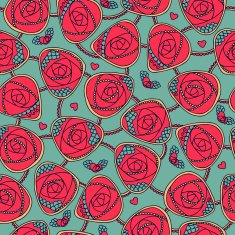 Seamless pattern with decorative roses N17