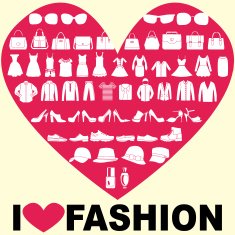I love fashion icons set of Fashion elements -illustration