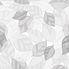 Seamless monochrome pattern with abstract leaves N2