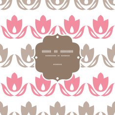 Pink and brown tulips stripes frame seamless pattern background