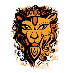 Lion head Ethnic pattern N3