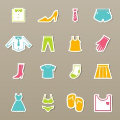 Clothing icons set vector