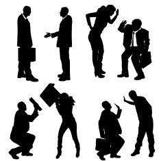 Vector silhouettes of business people N29