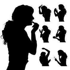 Vector silhouette of woman N98