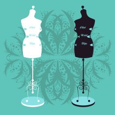 vector vintage tailor's mannequin N32
