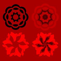abstract four floral pattern