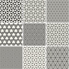 Seamless hexagons patterns collection