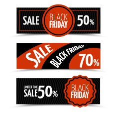 Black friday horizontal vector banners set
