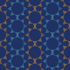 Abstract textile stars on dark geometric seamless pattern background