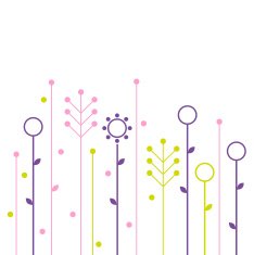 Simple abstract spring flowers design