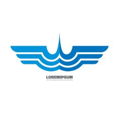 Blue wings - vector sign concept illustration