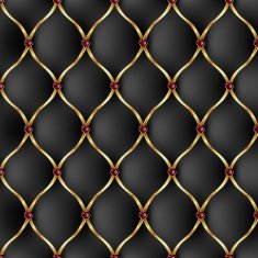 Royal black and golden tab upholstery with jewelry pattern background