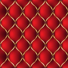 Royal red and golden tab upholstery with jewelry pattern background