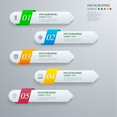 Infographic with white lable on the grey background