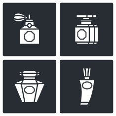 Retro perfume icons set N2
