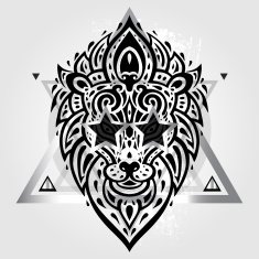 Lions head Tribal pattern N12