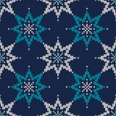 Knitted Sweater Design with Stars Seamless Pattern N2