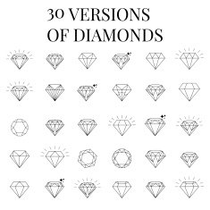 Diamond icons set design N4