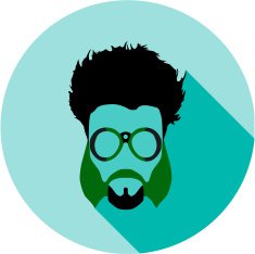 Super hero mask glasses beard hair Flat style avatar icon N3