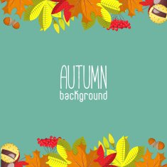Autumn background for invitation or ad template with wreath from N2