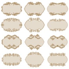 Vector set of gold decorative borders frame N19