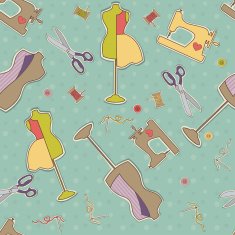 Vintage Vector Fashion Hand Made Seamless Pattern Background