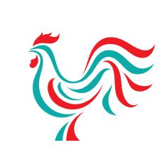 Rooster vector logo concept in line style N2