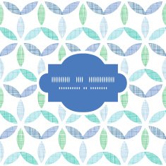 Abstract textile blue green leaves frame seamless pattern background