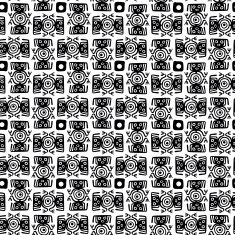 Seamless Mexican black and white pattern N4