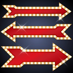 Arrow shaped signs in retro style N3