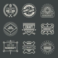 Retro design insignias logotypes set 15 Vector vintage elements