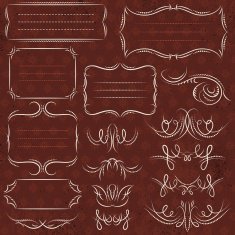 Calligraphy decorative borders ornamental rules dividers N4