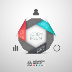 Modern business step origami style options banner N20