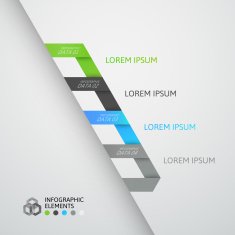 Modern business step origami style options banner N21
